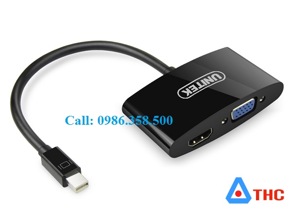 Cáp chuyển đổi, Cáp Mini DisPlayPort vga +hdmi Unitek Y-6328BK